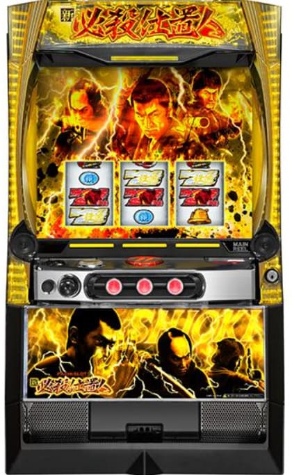 パチスロ 必殺仕事人 スマスロのメインビジュアルと激突RUSH演出シーン